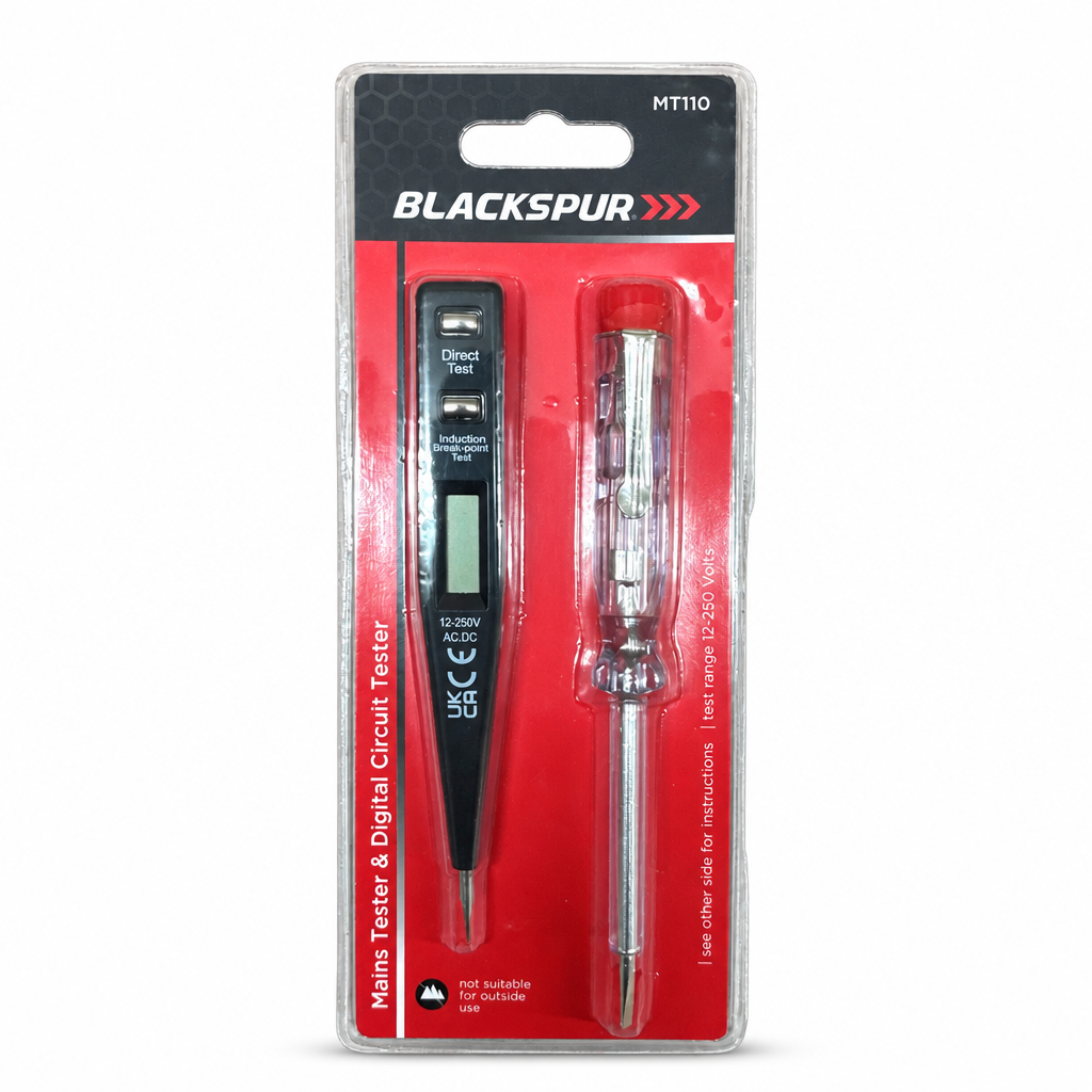Blackspur Mains Tester & Digital Circuit Tester packaging front view
