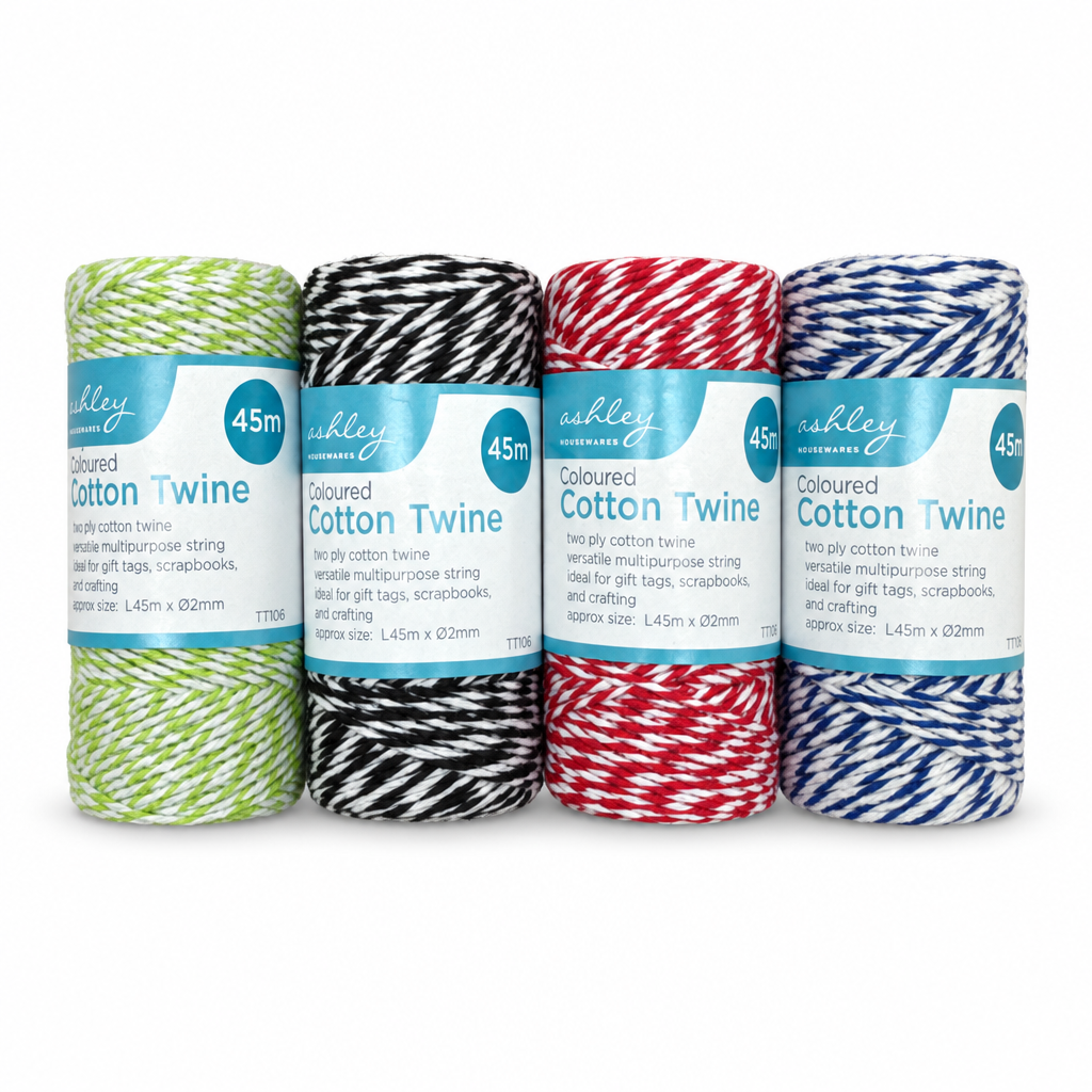 Ashley Housewares Coloured Cotton Twine rolls