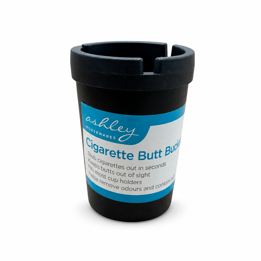 Ashley Housewares Cigarette Butt Bucket with label