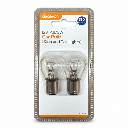 Front view of Kingavon 12V P21/5W Car Bulb packaging
