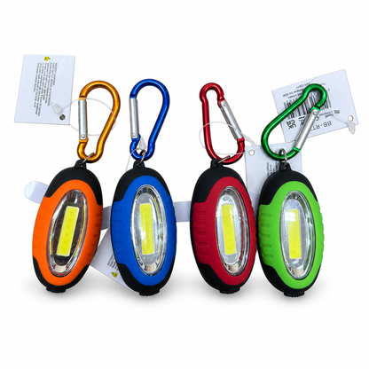 Assorted Kingavon 1W COB Keyring lights with carabiner hook