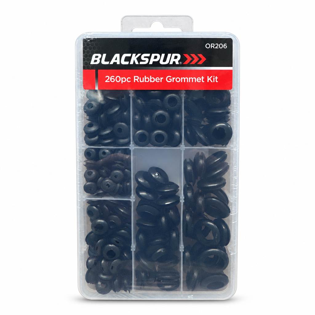 Blackspur 260pc Rubber Grommet Kit packaging front