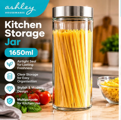 Ashley Housewares Kitchen Storage Jar 1650ml with Airtight Seal