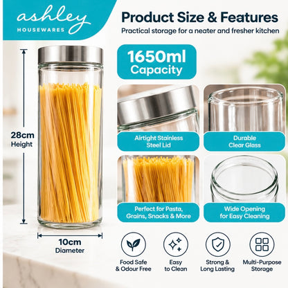 Ashley Housewares Kitchen Storage Jar 1650ml Features