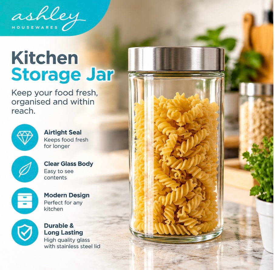 Ashley Housewares Kitchen Storage Jar with Pasta