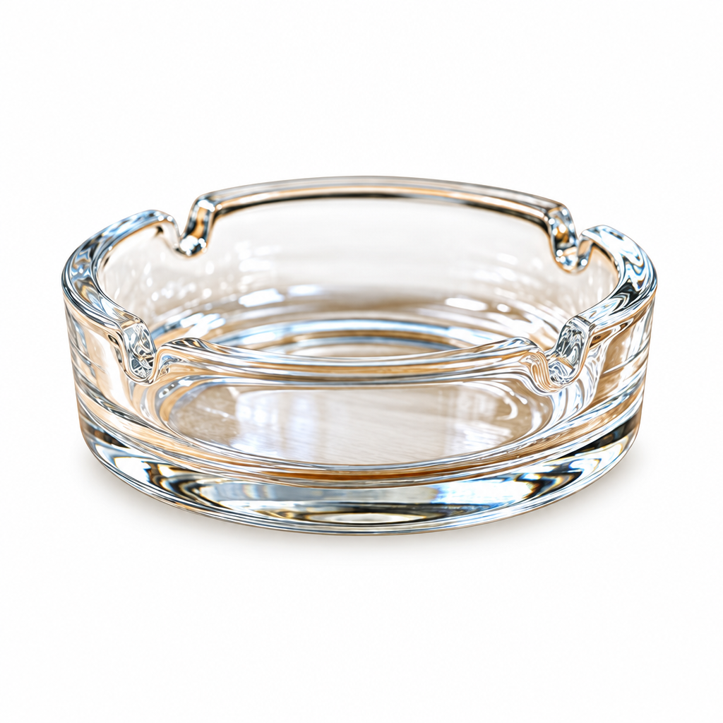 Ashley Housewares Glass Ash Tray on a table