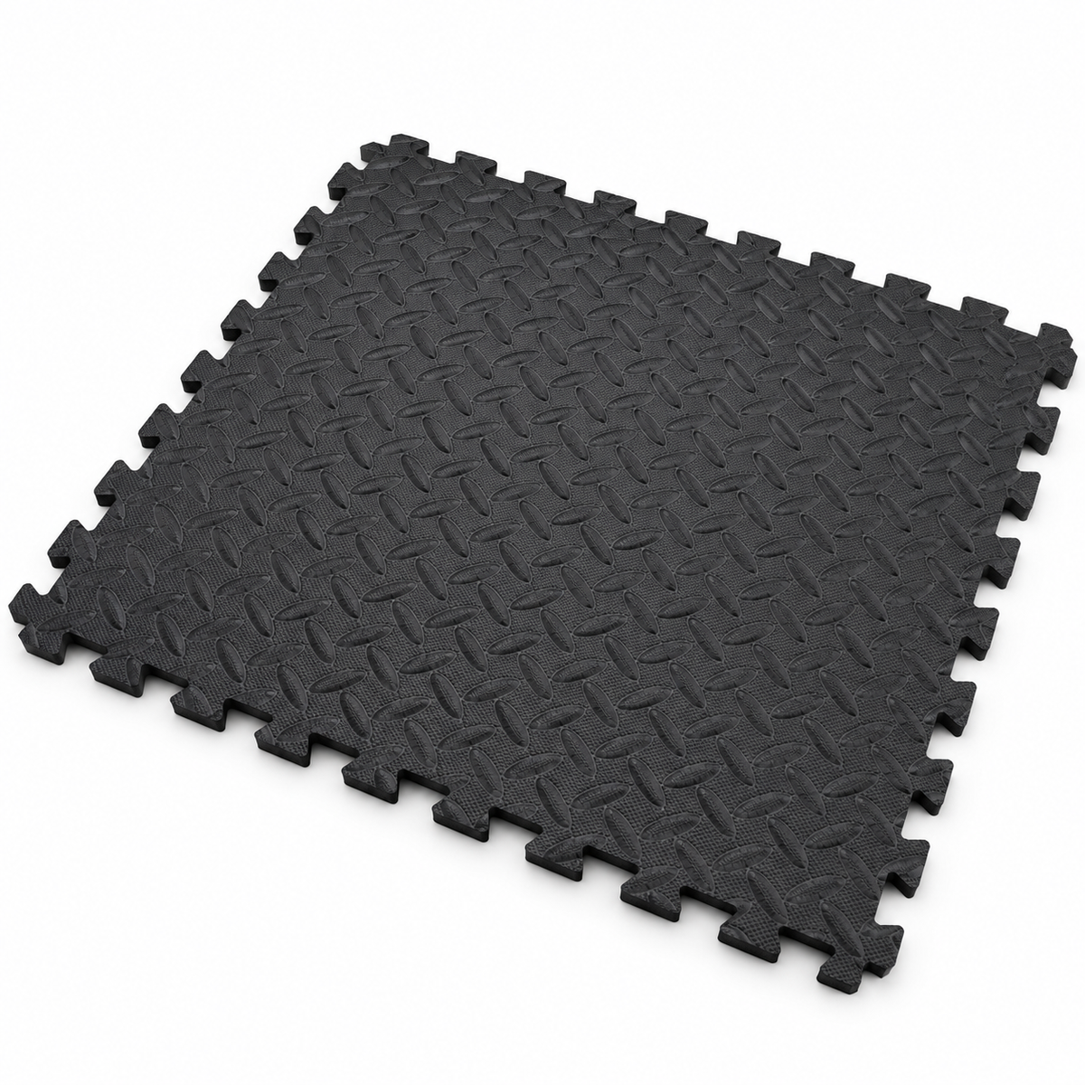 Interlocking black floor mat