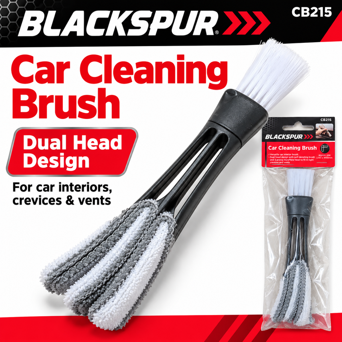 Blackspur car cleaning brush packaging front view