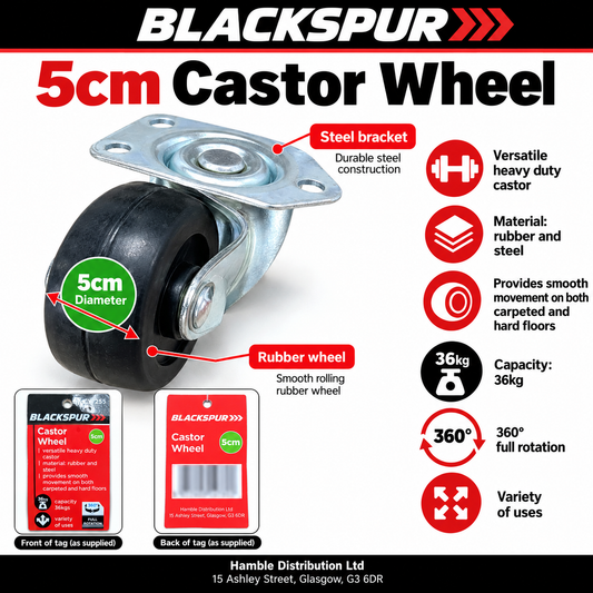 Blackspur 5cm Castor Wheel packaging back