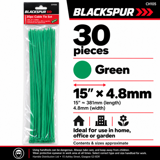 Detailed view of Blackspur 30pc cable tie set packaging
