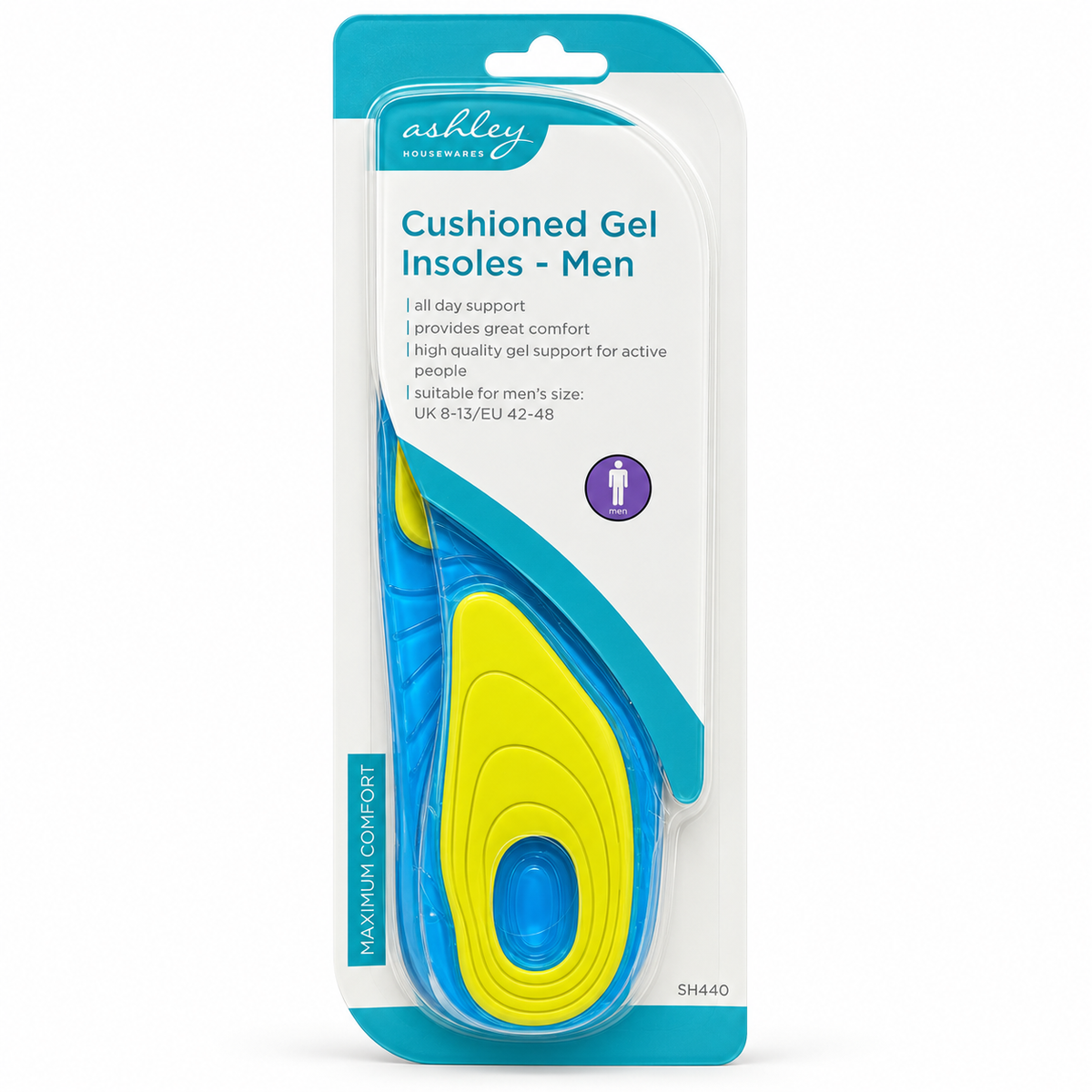 Ashley Housewares Cushioned Gel Insoles for Men