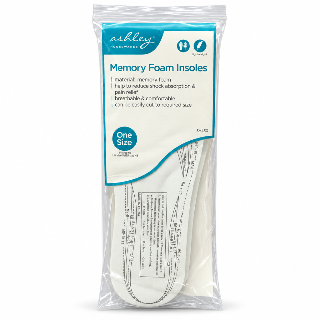 Ashley Housewares Memory Foam Insoles packaging front