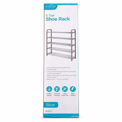 Ashley Household 5 Tier Shoe Rack packaging front view