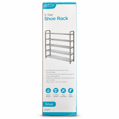 Ashley Household 5 Tier Shoe Rack packaging back view