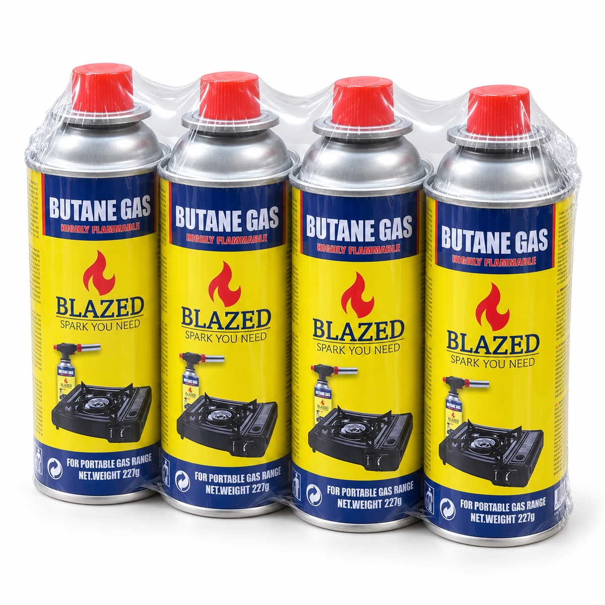 Blazed Butane Gas Pack of 4