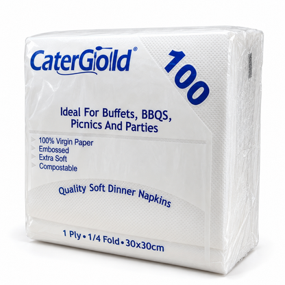 CaterGloild white dinner napkins packaging