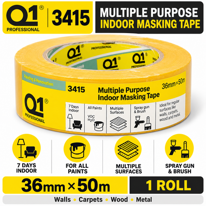Packaging details of Q1 Professional Indoor Masking Tape 3415