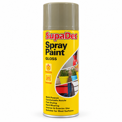SupaDec Gloss Spray Paint in Warm Stone Grey