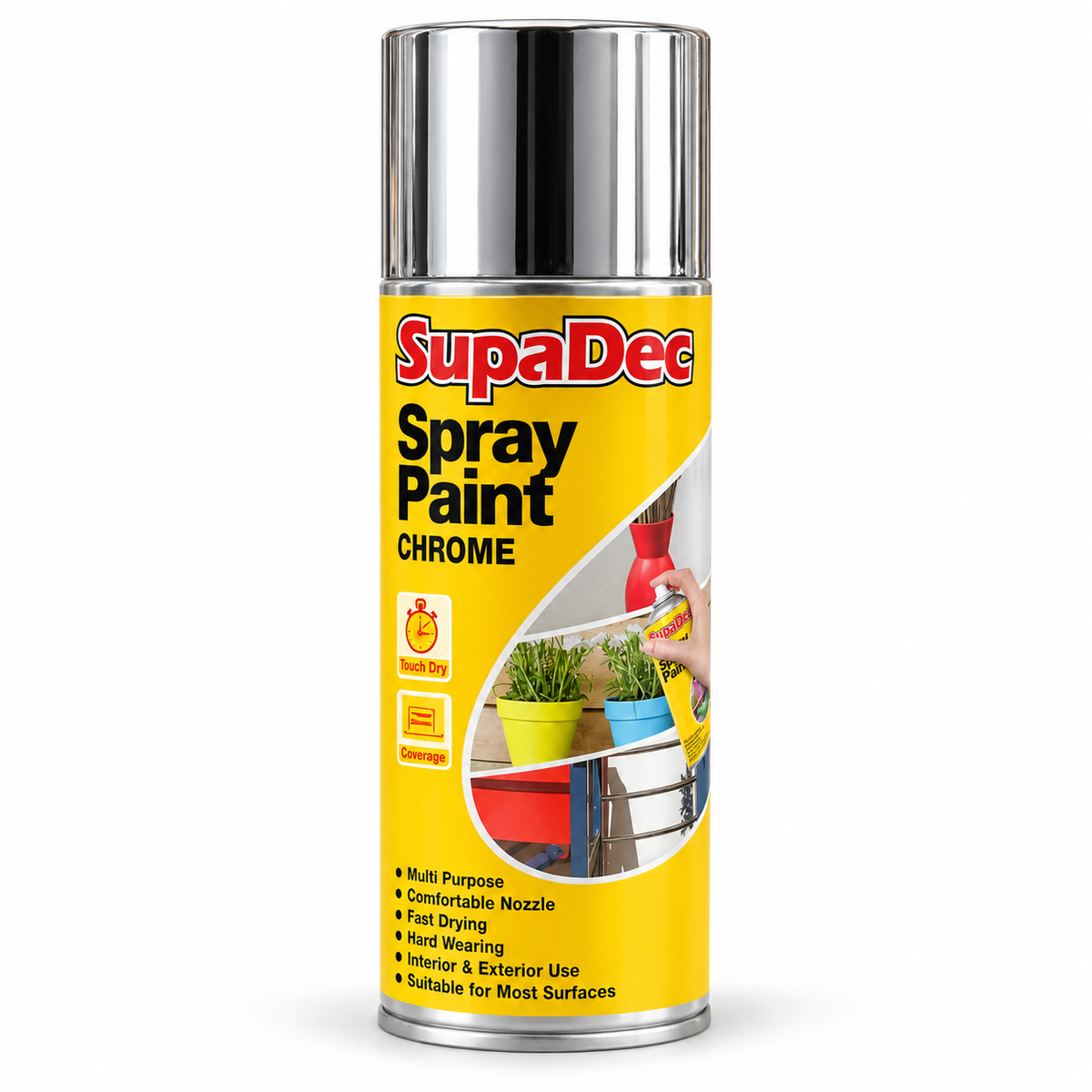 SupaDec Chrome Spray Paint can