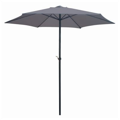 2.7M WIND UP PARASOL WITH STEEL SHAFT - GREY