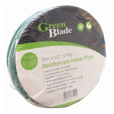 15M x 1/2" 3 PLY REINFORCED HOSE PIPE
