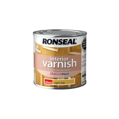 Ronseal Diamond Hard Light Oak Gloss Interior Wood Varnish 250ml