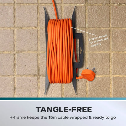 DAEWOO WEATHERPROOF 1 WAY 15M GARDEN EXTENSION CABLE