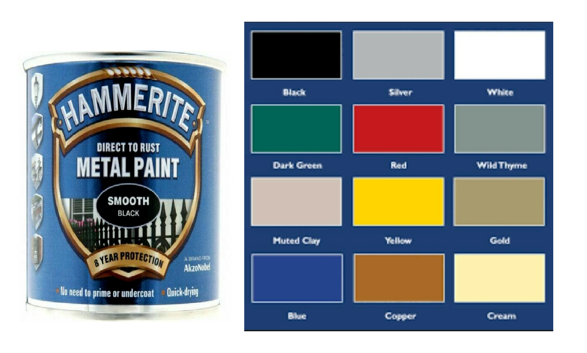Hammerite Metal Paint Smooth, Hammered & Satin 250ml & 750ml