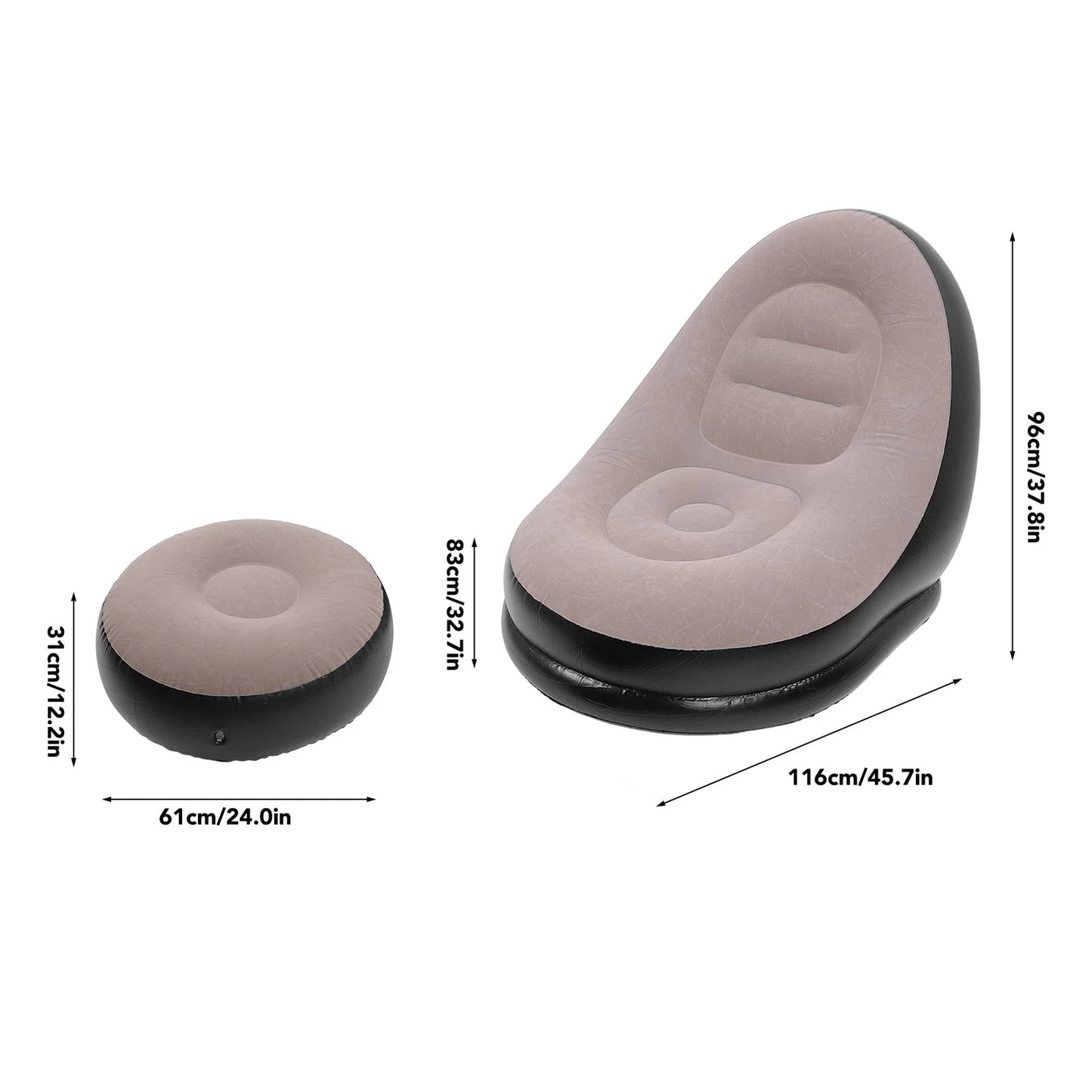 Redwood Inflatable Lounger With Stool