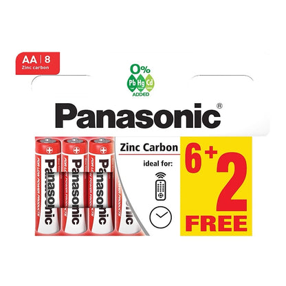 Panasonic AA Zinc Carbon Batteries 8 Pack – Reliable Everyday Power