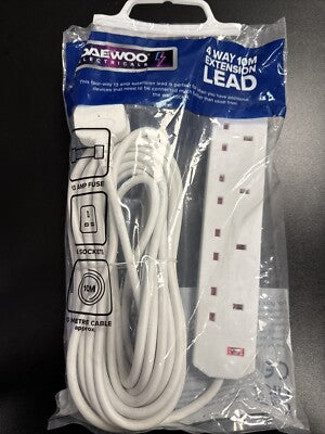 Daewoo 4 Gang Standard Extension Lead 10 Metre