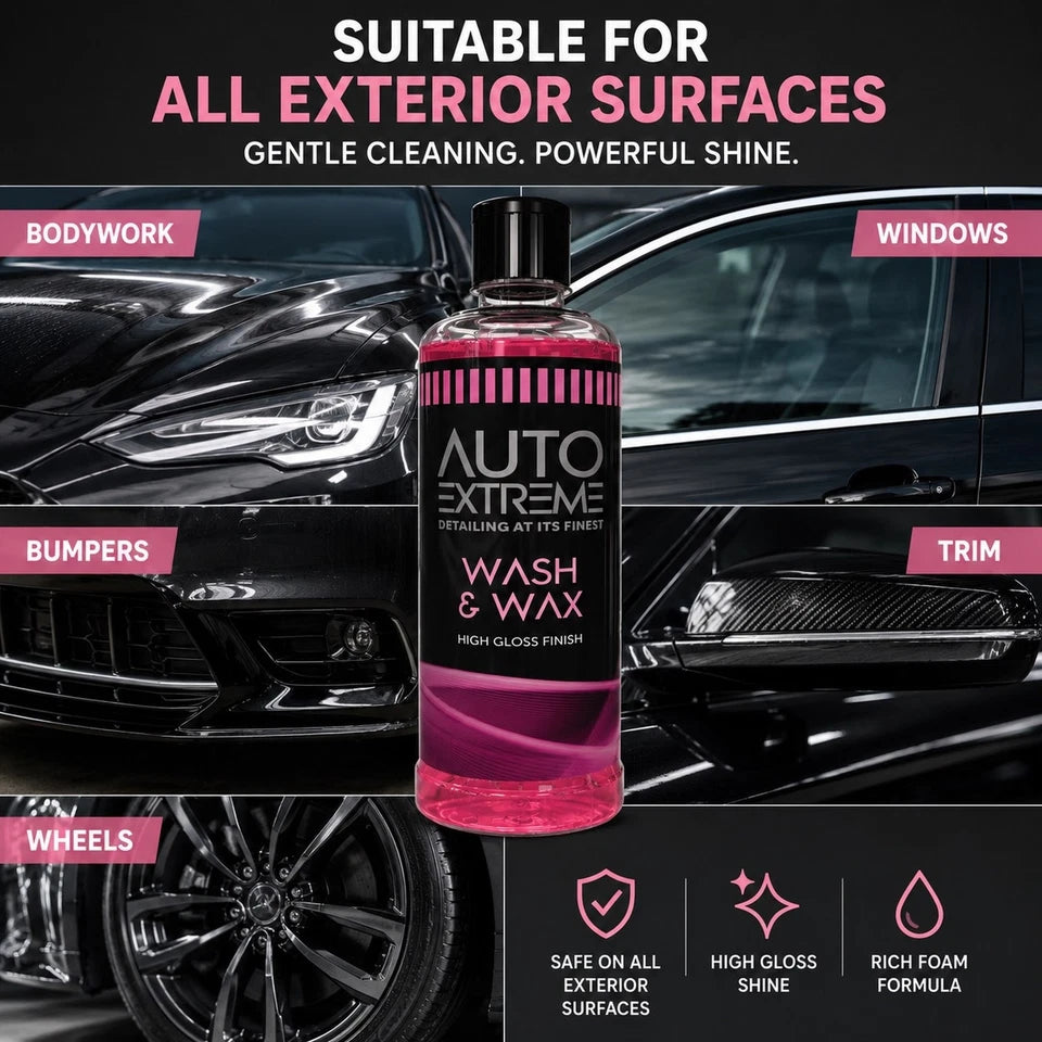 Auto Extreme Wash & Wax 800ml – Concentrated Car Shampoo with High Gloss Finish