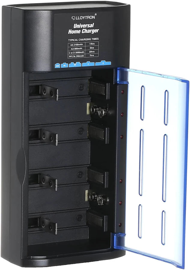 Lloytron Universal Battery Charger B044 – AA, AAA, C, D &amp; 9V NiMH / NiCd Charger