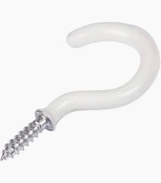 1 1/4'' ( 30mm ) Cup Hooks White Pvc 6 Per Pack