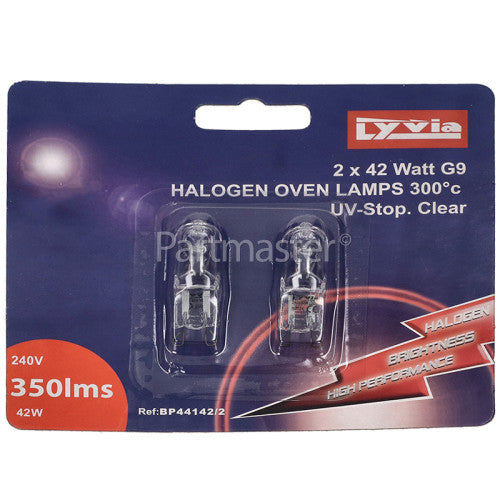 Lyvia G9 Halogen Oven Bulbs 42W 350lm 2700K – 300°C Heat Resistant – Pack of 2